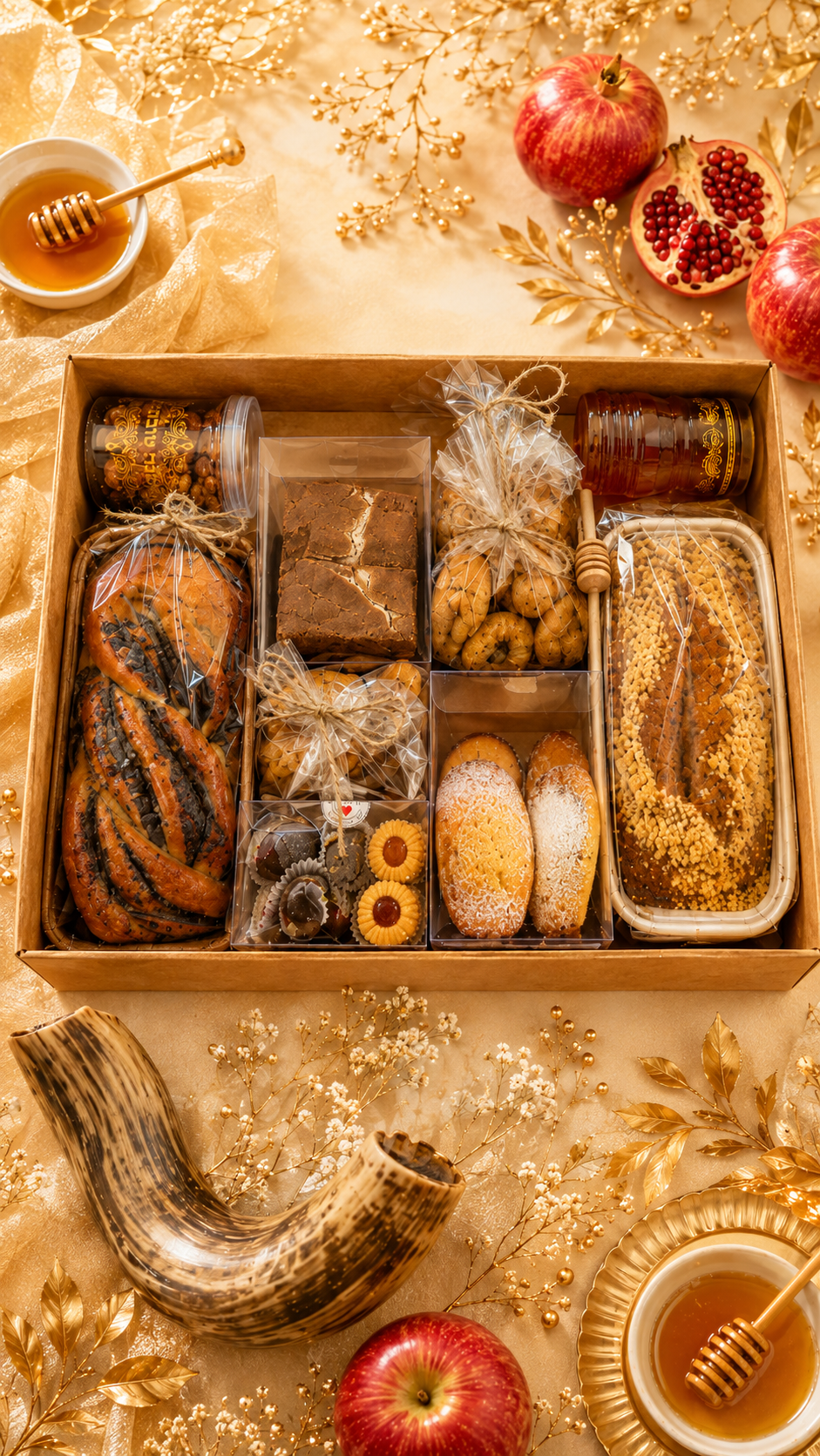La Box de Rosh Hashana by Judith, ouverte et remplie de douceurs faites maison